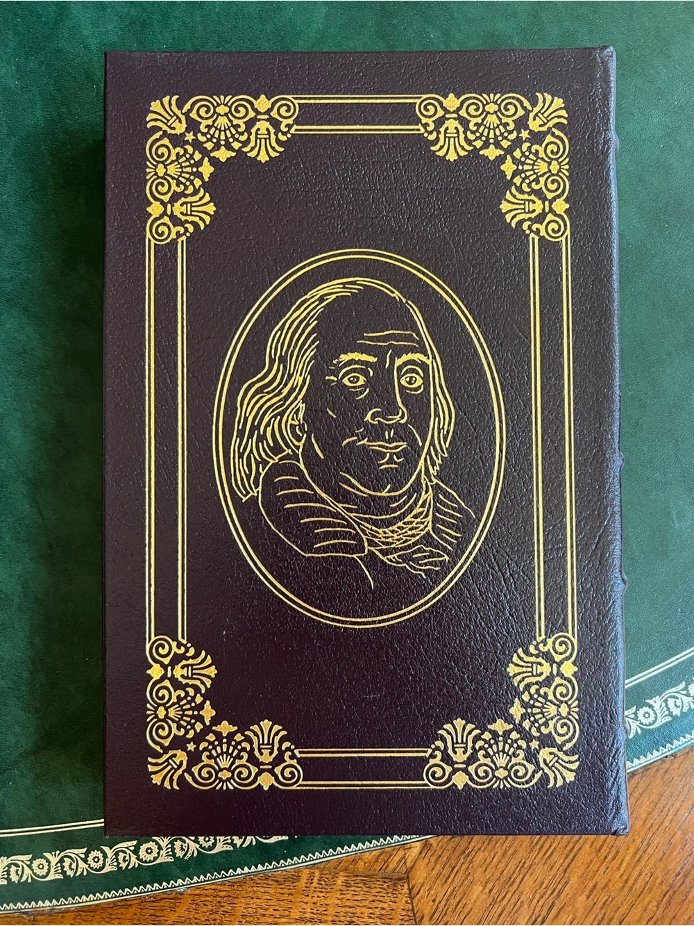NWOT Hardcover Collectible Leather Book The Autobiography by Benjamin Franklin - Picture 3 of 6